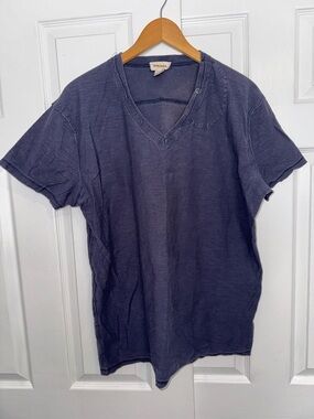 Diesel Mens V Neck T-Shirt XXXL Blue Distressed Designer Casual Tee *Runs Small